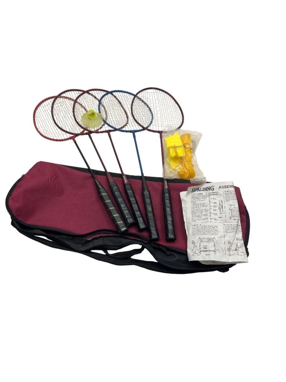 Spalding Power Play Badminton Set With Rackets Net Accessories & Carry Case 87i